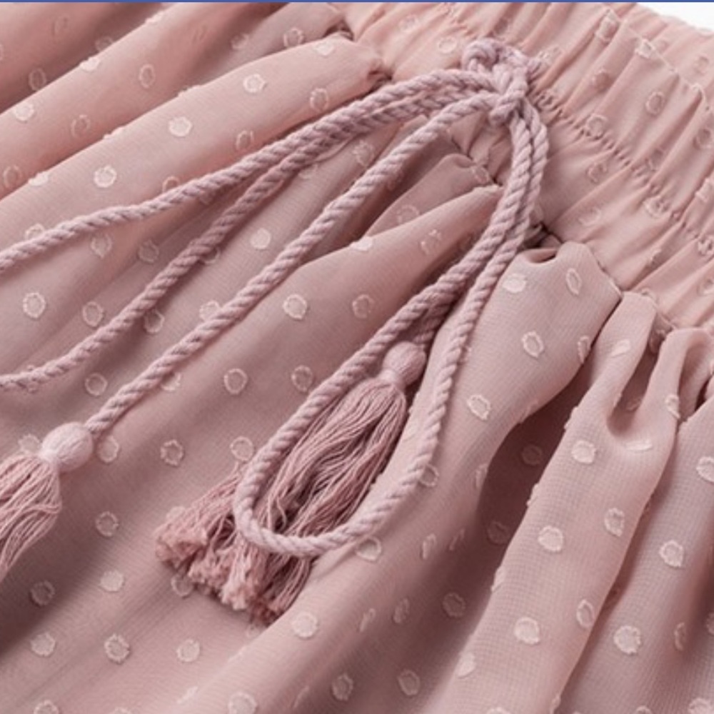 Blush Dot Tasseled Midi Skirt - Picture 2 of 2